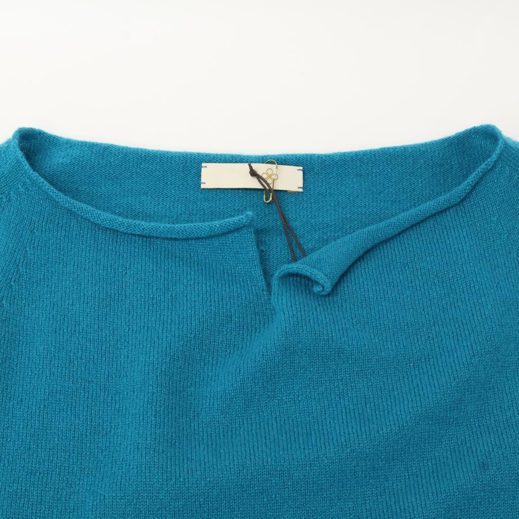 TOYOBOSHI TAMATA 09IT-EF0002 Blue Green Cashmere 100% Knit Sweater tops 2 Blue-GreenUsed