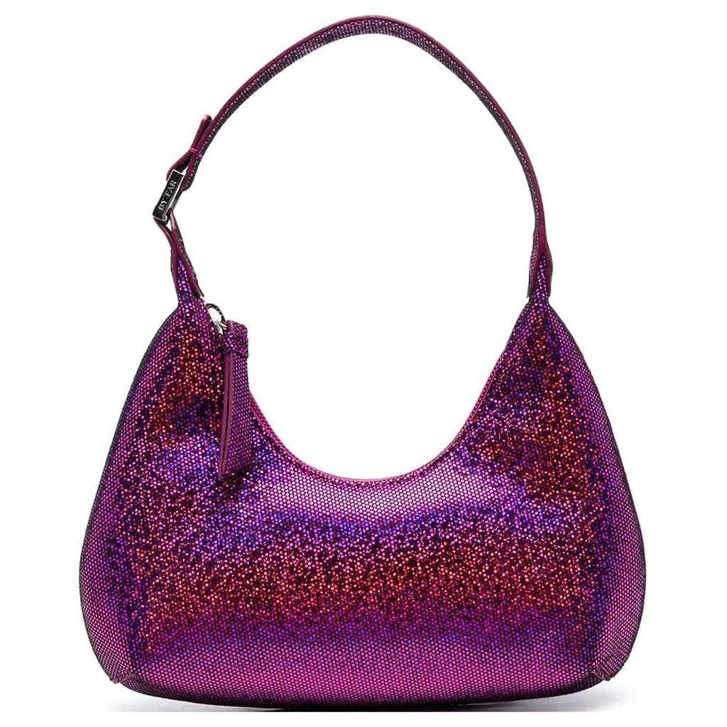 By Far Baby Amber Zipper Closure Goat Leather Underarm Tote Shoulder Bag Women bags Purple Red 23CRBASFCHDDLSMAFCH