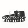 1Pc 43.31inch Punk Style Round Rivet Belt, Casual Wide Waist Belt with Panel, PU Leather Materials, for Men and Women, Night Out, Weekend Casual