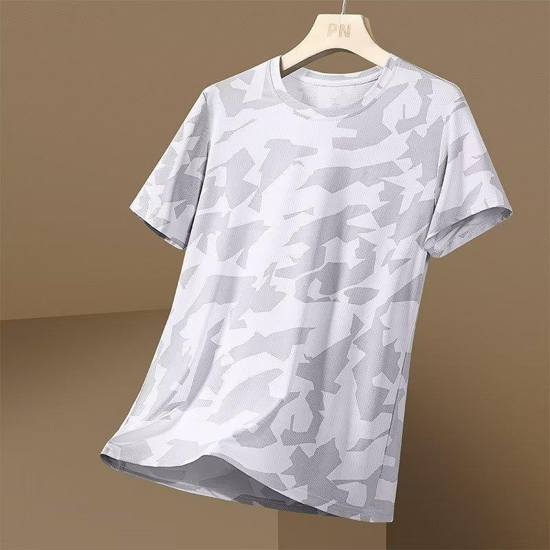 Ice silk short-sleeve men's t-shirt, summer loose-fitting, thin, quick-drying sports casual top