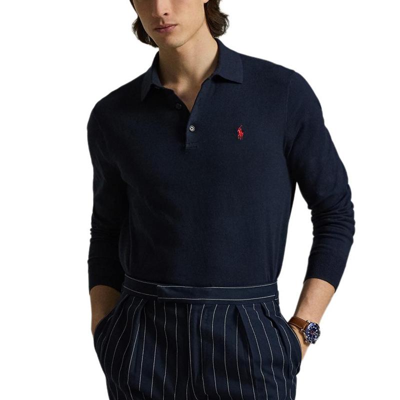 Polo Ralph Lauren Solid Long Sleeve Pony Embroidered Polo Shirt Men tops MNPOSWE16822571400