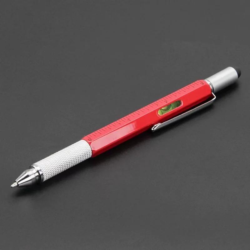 7 In1 Multifunction Ballpoint Pen With Modern Handheld Tool Measure Technical Ruler Screwdriver Touch Screen Stylus Spirit Level