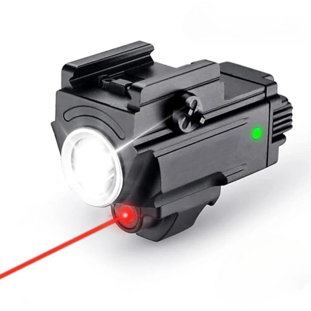 800 Lumeni Tactic LED Lanterna Combo Laser Roșu Reîncărcabilă Armă Pistol Lumină Vizor pentru Vânătoare în Aer Liber Tir