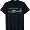 Luftwaffe Warbird WWII Deutsches Focke Wulf Fw 190 Jagdflugzeug T-Shirt Kurzarm Lässig Baumwolle Rundhals Herren T-Shirt