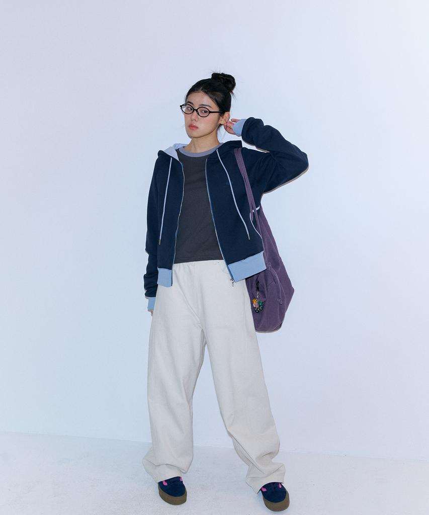 Peulleoti Star Pocket Wide Curve Pants (Ivory)