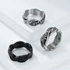 Nordic retro Viking text woven eternal knot, titanium steel ring, men's and women's niche design wedding ring, artistic food ring