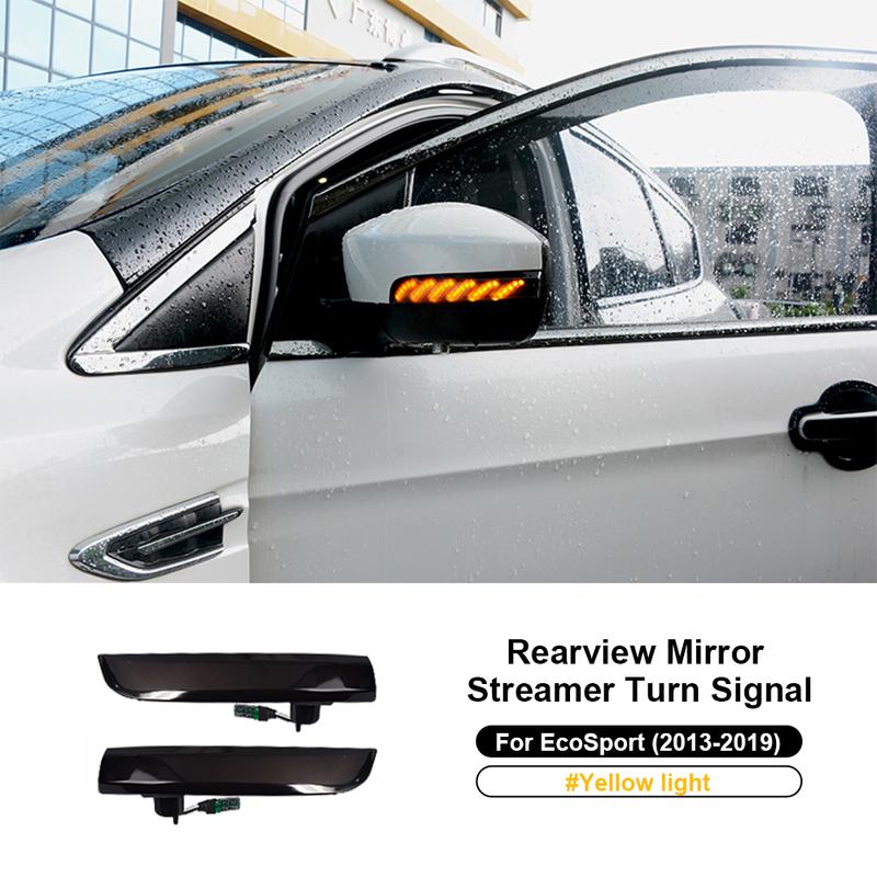 2Pcs Dynamic Turn Signal LED Rearview Mirror Streamer Light For Ford Ecosport 2013 2014 2015 2016 2017 2018