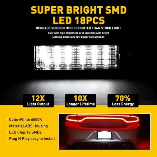 For 20-21 RAM 1500 & Chrysler Voyager 18-SMD LED Plate License Light Waterproof