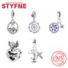 Colorful Zircon Charms Angel Cross Awn Star Beads Original Copper Pendant Fit Diy Diy Bracelet Jewelry Gift For Women