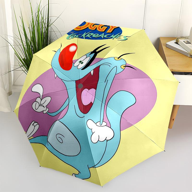 

1pc Oggy and the Cockroaches Umbrella with Plastic Handle,Suitable for All Seasons Home Travel Outdoor UmbrellaM1101