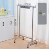 Stainless Steel Floor-Standing Mop Rack with Draining Shelf and Free Shipping