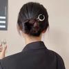 New Metal U Shape Moon Hair Sticks for Women Vintage Elegant Chinese Black Crystal Hairpins DIY Hairstyle Hair Accessories Gifts