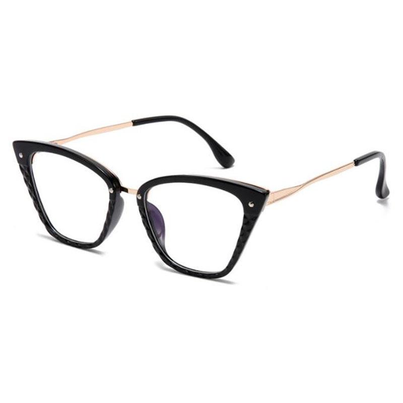 Damskie Okulary Korekcyjne Vintage Trapezoidalne Kryształowe Okulary do Myopii Soczewki Minus -1.0 -1.5 -2.0 Do -6.0