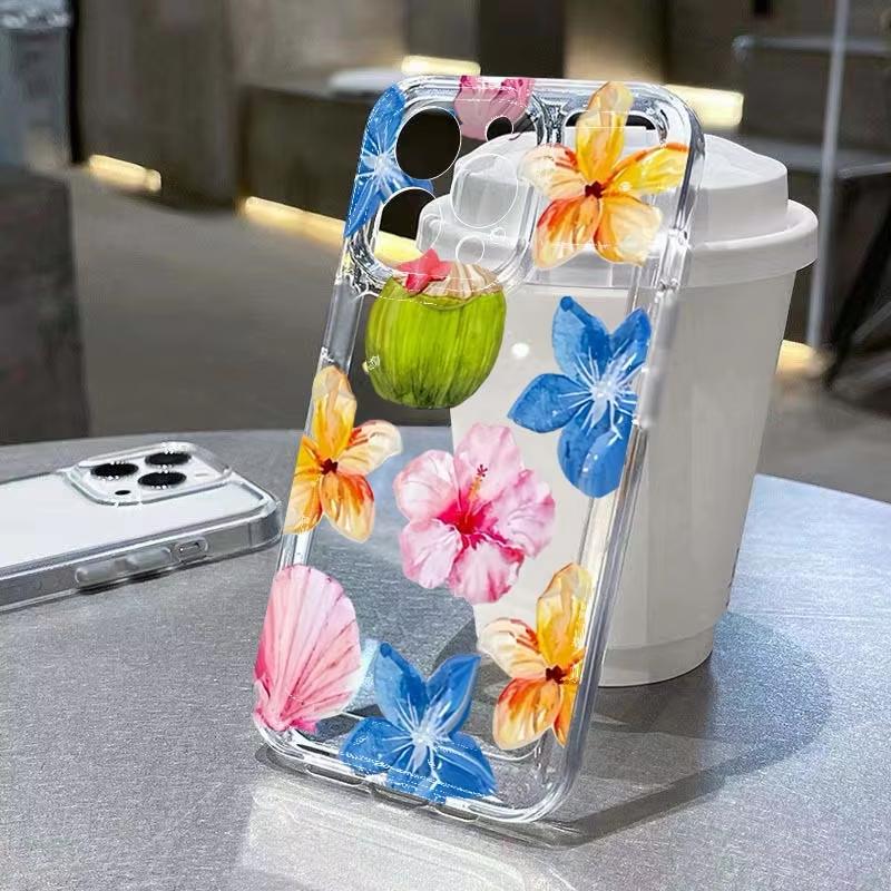 Floral Starfish Turtle Painte Clear Phone Case For Xiaomi Mi 15 T Pro 14T 13T Mi 17 Pro 15 14 13 12 11 Lite 5G Silicone Cover
