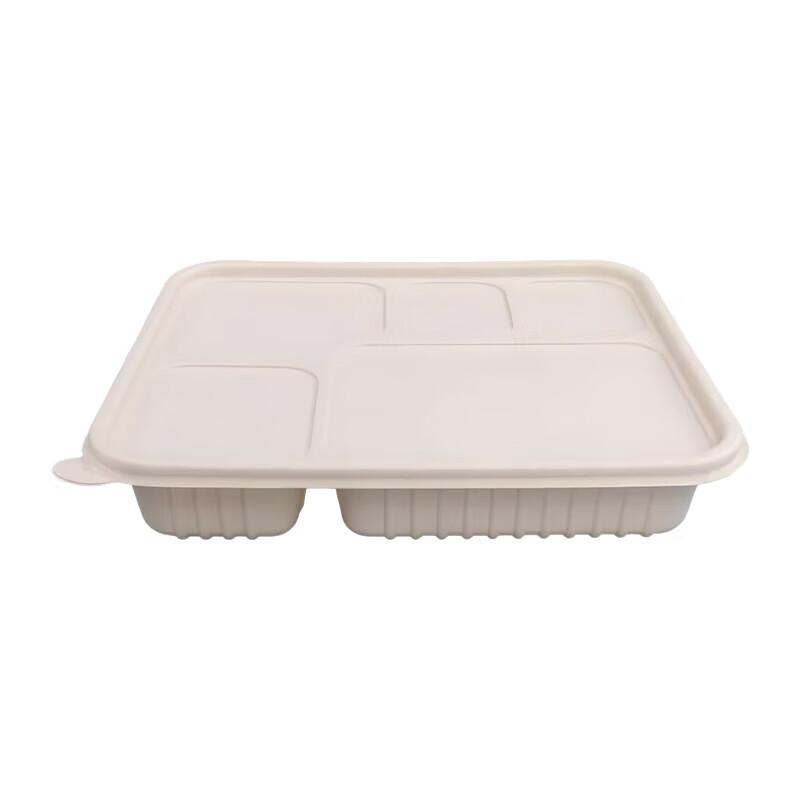 1100ml Degradable 5-Compartment Lunch Box with Lid