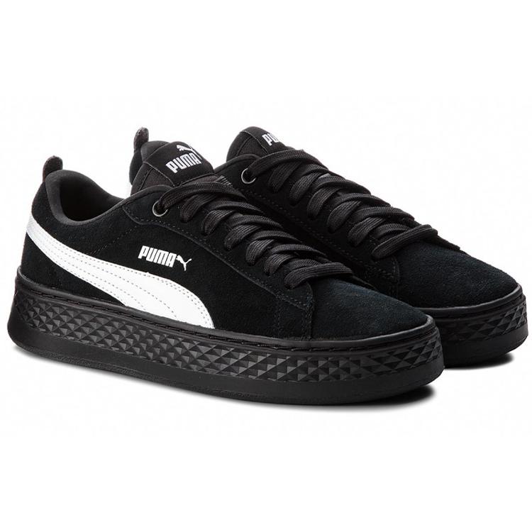 New PUMA Smash Platform Sd 'Black White' Women's 366488-02