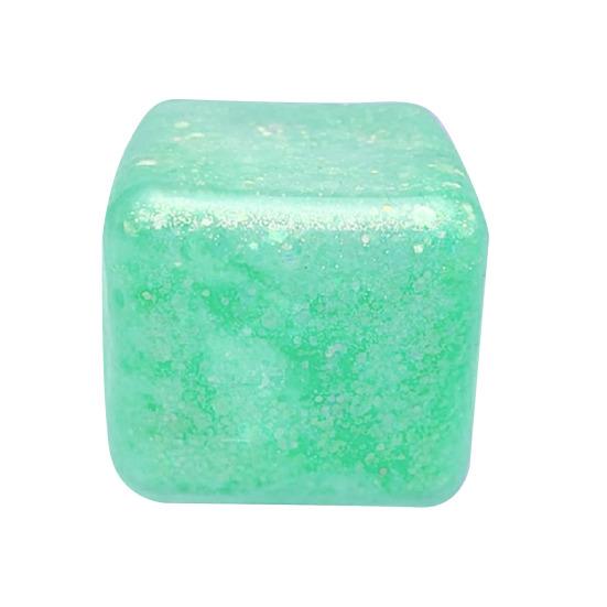 Glitter Cube Squeeze Toy Anxiety Relief Stress Cube Squeeze Sensory Toy Slow зелёный