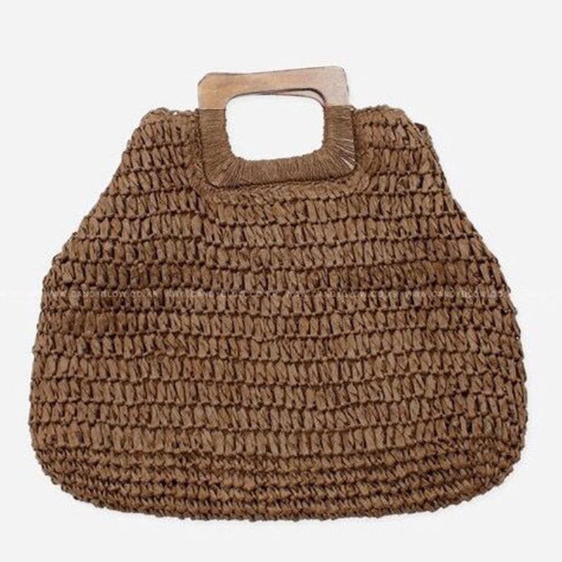 

Женская плетёная соломенная сумочка 43*7*34cm глубокий/коричневый