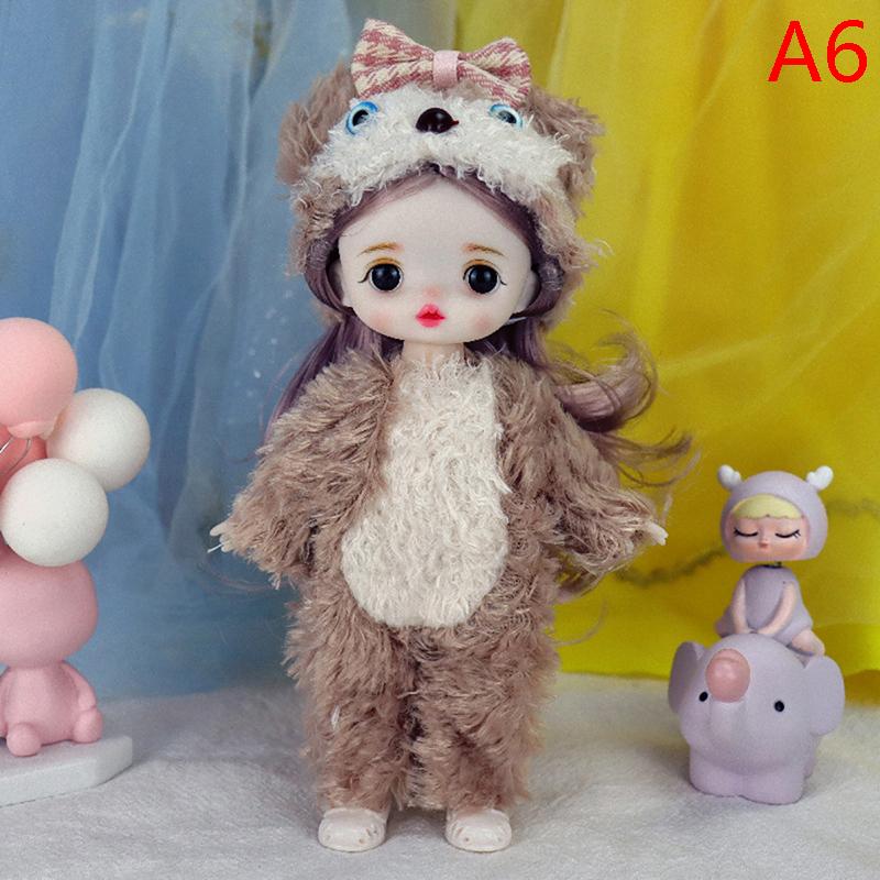 17cm Mini Puppe Bewegliche Gelenk mit Kleidung und Schuhe 3d Puppe Mädchen Spielzeug Geschenke