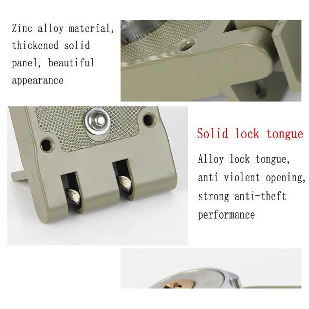 1PCS Bedroom Wooden Door Lock Home Anti-theft Lockset Old-fashioned Tiger Tooth Mechanical Lock Zinc Alloy Security Door Lock