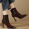 Fashion High Heels Women Ankle Boots Designer Luxury Shoes Winter Dress Fashion Pumps 2025  Elegant Pointed Toe Sexy Botas De Mujer