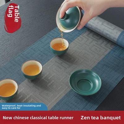 Su Geçirmez Çin Zen Çay Masası Matı ve Tepsi Örtüsü
