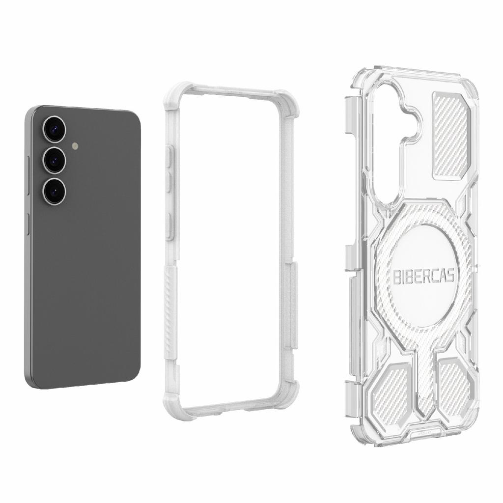 BIBERCAS J-16 Transparent Series For Samsung Galaxy S25 Case Compatible with MagSafe TPU+PC Phone Cover