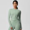Womens Seamless Fit Quick-Dry Zip-Up Athletic Jacket Yoga Running Gym Workout