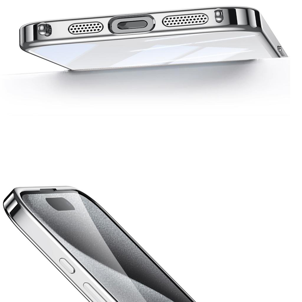 SULADA Für iPhone 16 Pro Hülle Galvanisiert Ultra Klar Weiche TPU Handyhülle mit PU Handschlaufe