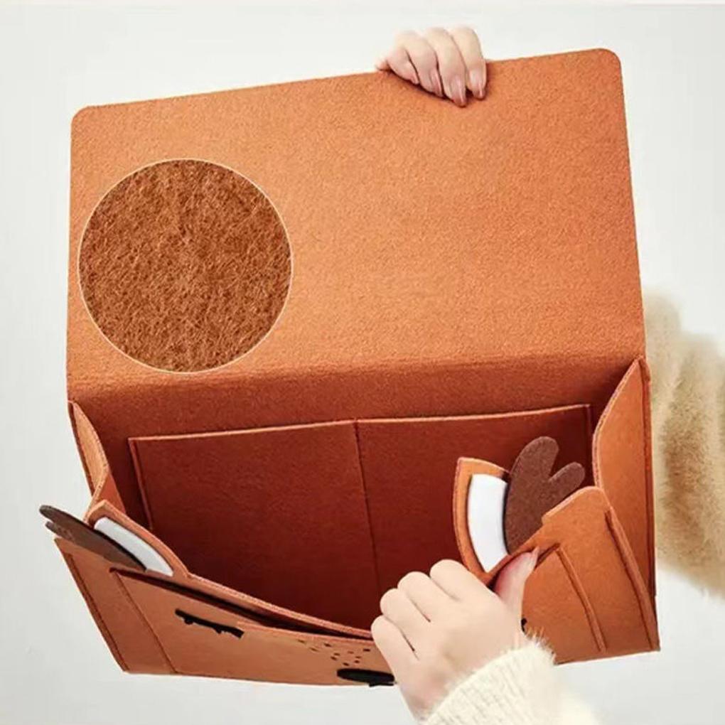 Bedside storage bag, bedside organizer, dormitory cloth basket bed sofa animal classified storage books/glasses/mobile