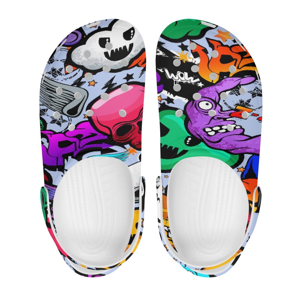 Lightweight EVA Garden Clogs Women Men Color Printed Breathable Slip On Shoes Beach Pool Home Bathroom Sandals Beach Pool Wear