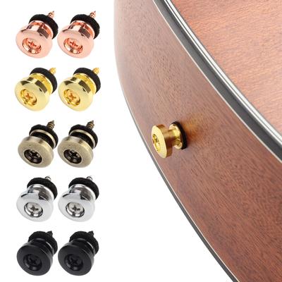 2Pcs/pack Guitar Strap Buttons End Pins with Mounting Screws and Felts Cushions Metal Guitar Strap Locks Strap Buttons