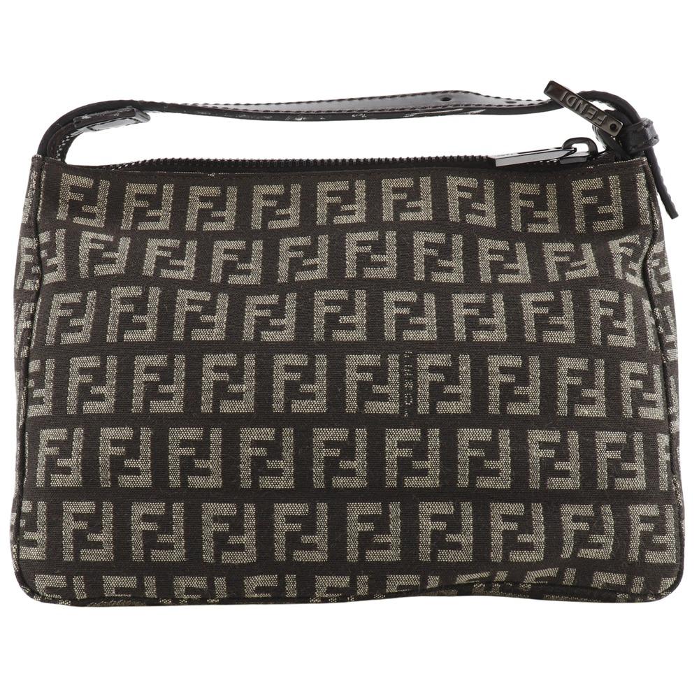 

FENDI Zucchino Pouch 8N0001 Accessory pouch Mini bag Brown canvas Women Used