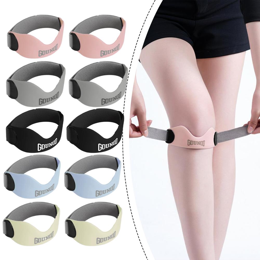 1pair Patellar Tendon Knee Strap Adjustable Silicone Compression Brace Shock Absorption For Basketball Running Pain Relief