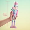 38CM Nutcracker 4styles Macaron- Colored Candy Theme Walnut Soldier Solid Wood Decorative Item Gift Handicraft Christmas NewYear