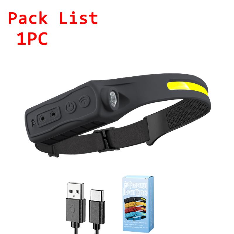USB Rechargeable LED Sensor Headlamp XPE+COB Headlight Led Head Torch Camping Search Light Head Flashlight for Fishing Lantern