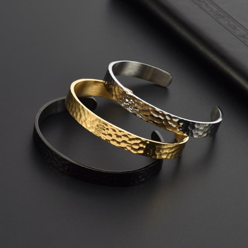 Fashion Handmade Opening Bracelet Personalized Trendy Jewelry Stainless Steel Casual Style Couple Bracelet