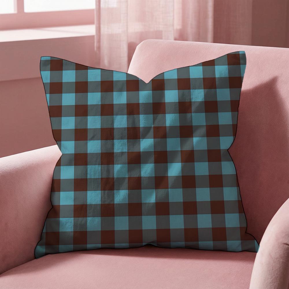 Checkered Pattern Cushion Cover MultiScene Pillow Cover for Home Car Reversible Soft Durable for Daily Use