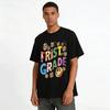 First Grade Smiley Flower Print Kids Tee Back To School Top Pure cotton T-shirt