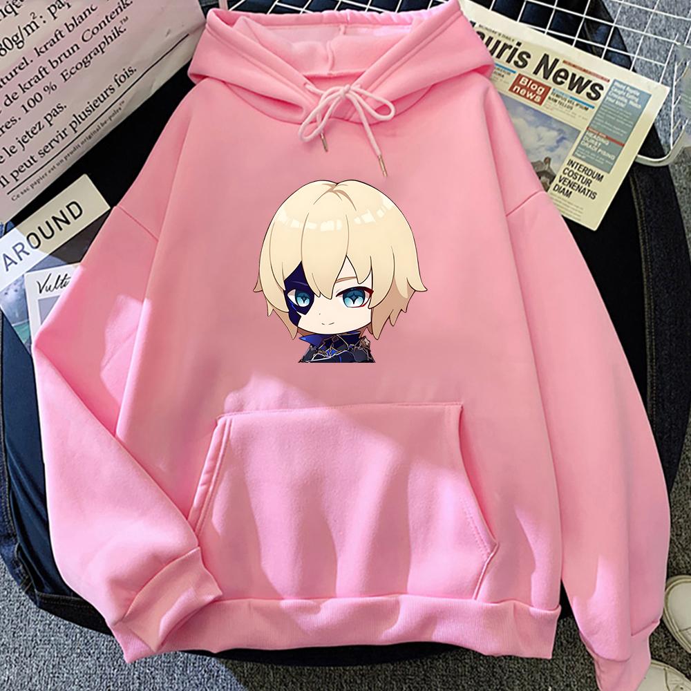 Genshin Impact Kawaii Hoodies Winter Damen Mode Tops Pullover Ästhetischer Print Cartoon 2023 Thoma Sweatshirts Oversized Grafik Hoodie