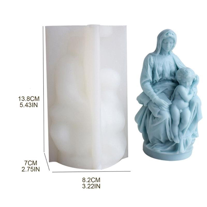 Candle Moulds 3D The Virgin-Mary to Hold Kid Silicone Mold Plaster-Resin Mold Virgin-Scented Candle Epoxy Mold DIY Art