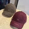 New Lamb Wool Hat for Women In Autumn and Winter Thickened Plush Peaked Cap Showing Face Small and Warm Japanese Style Big Head Baseball Cap