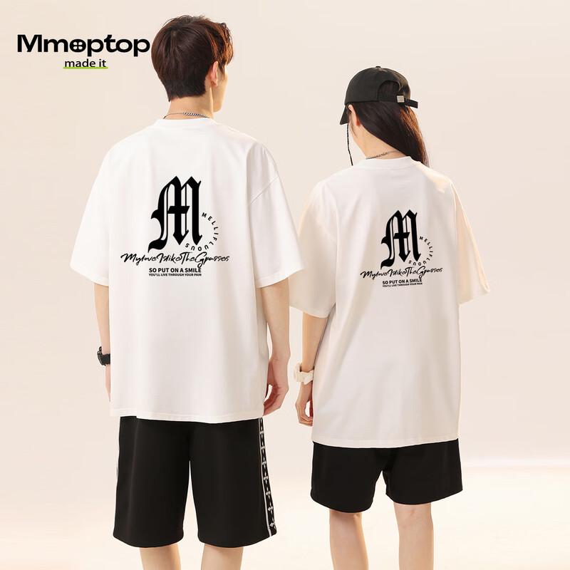 MMOPTOP High Street Trendy Letter Print Loose Fit Cotton T-Shirt