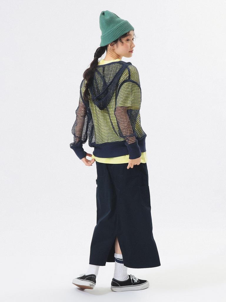 [BEAMS BOY] L/S TEE Big Mesh Hoodie Women's NAVY ONE SIZE