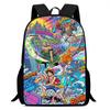 15 Inch Cartoon One Piece Mochila Backpack, Light Weight Unisex School Backpack for Boys Girls Age 6-10 Casual Travel Daypack