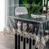 Transparente Weichglas-Tischdecke Wasserdicht Ölbeständig Weiche PVC-Tischmatte Die Herabhängen Kann Spitze Bestickte Quadratische Tischdecke