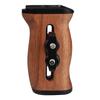 Universal Wooden Side Handle Grip for DV Video Cage Rig DSLR with Cold Shoe Mount Wood Grain 1/4" Screw, Finish.