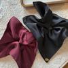 Korean Satin Square Scarf & Hair Tie Set - Retro, Simple, and Elegant Headwear for Women