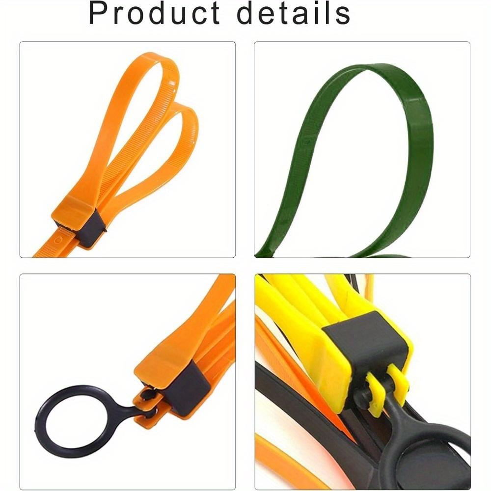 Premium PA Nylon Tactical Restraint Zip Ties - Durable, Versatile Handcuff-Style Zipper Ties In Orange, Yellow, Green