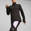 Puma Run Micro Fleece 1/2 Zip Solid Color Casual Stand Collar Long Sleeve Sweatshirt Women Sweatshirt Black 524600-01